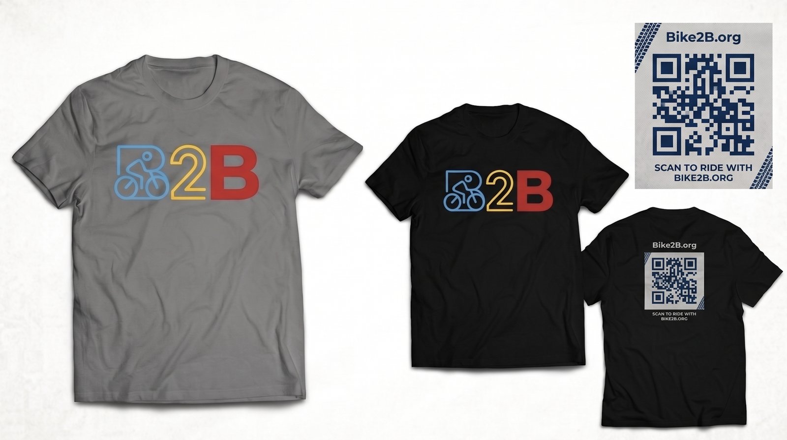 Preview of upcoming Bike2B t-shirts and stickers